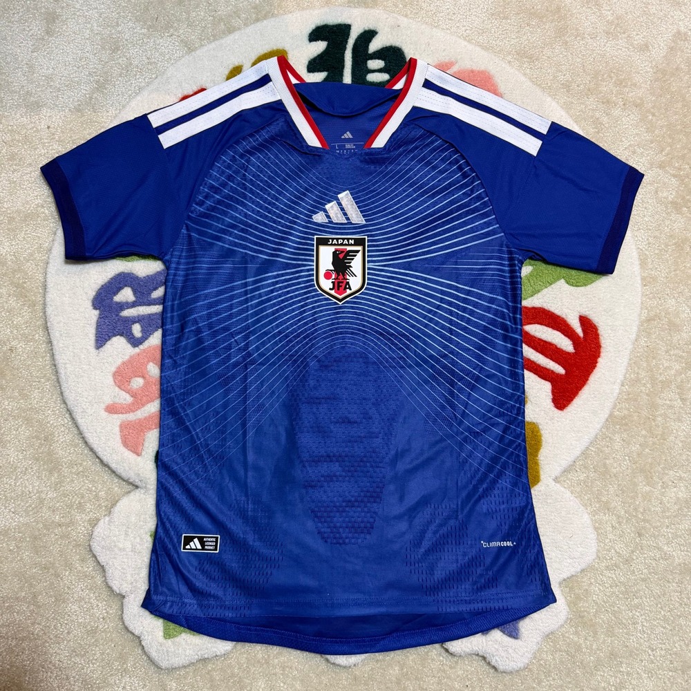 Adidas Japan Soccer Jersey Blue Red White JFA National Team Slim Fit Size Large